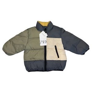 Zara Colorblock Puffer Jacket